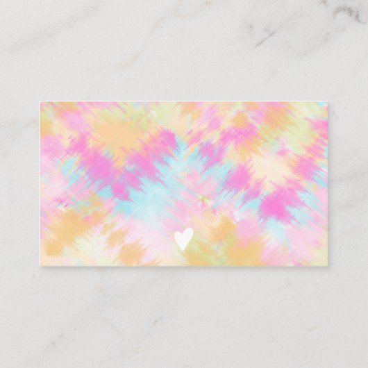 シック·ピンク·レインボー·ユニコーン·絞り染め感謝してい注文 名刺 (裏面)