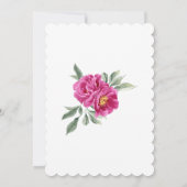 シック・ピンク・牡丹フローラグリーン60誕生日 招待状 (裏面)