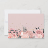 シック・ピンク&金ゴールド・バースデーパーティー 出欠カード (裏面)