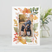 シック・ファミリー感謝祭フォト秋リーフ縁ど シーズンカード (スタンド正面)