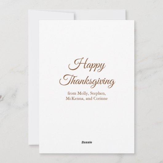 シック・ファミリー感謝祭フォト秋リーフ縁ど シーズンカード (裏面)