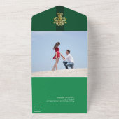 シック・フォレストグリーン結婚ズ オールインワン招待状 (外側)