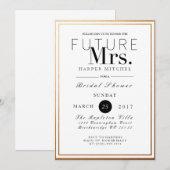 シック&フォーマルブライダルシャワー |ゴールドフォイル招待状 招待状 (正面/裏面)