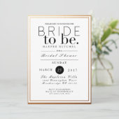 シック&フォーマルブライダルシャワー |ゴールドフォイル招待状 招待状 (スタンド正面)