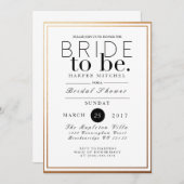 シック&フォーマルブライダルシャワー |ゴールドフォイル招待状 招待状 (正面/裏面)