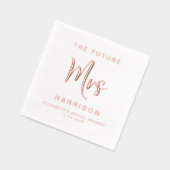 シック フューチャー ミセス ブライダル シャワー ローズ ゴールド 箔ナプキン (左)