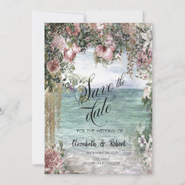 シック フラワーズ オーシャン セーブ・ザ・デート