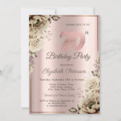 シック・フローエルスバラ金ゴールド70th誕生日 招待状 (正面)