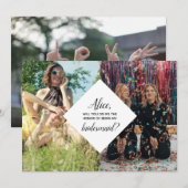 シック·ブモダンライドメイド·プロポーザル·コラモダンージュ 招待状 (正面/裏面)