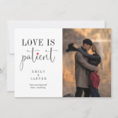 シック·ブモダンラック·ラブが患者のタイポグラフィ写真 招待状 (正面)