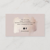 シック ブラシストローク | フェイクローズゴールド ニュートラルローズ 名刺 (裏面)
