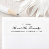 シック・ブラック結婚スクリプト差出人住所 ラベル (インサイチュ)