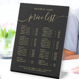 シック・ブラック金ゴールドタイポグラフィサービス価格表 台座サイン