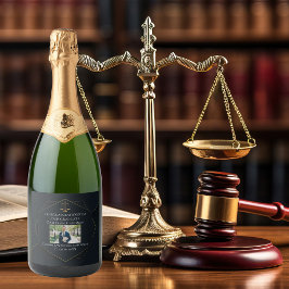 シック・ブラック金ゴールドロースクール写真卒業パーティー スパークリングワインラベル