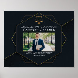 シック・ブラック金ゴールドロースクール写真卒業パーティー ポスター