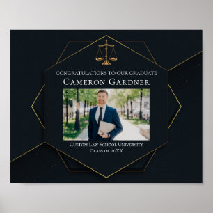 シック・ブラック金ゴールドロースクール写真卒業パーティー ポスター