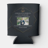 シック・ブラック金ゴールドロースクール写真卒業パーティー 缶クーラー (正面)