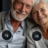 シック・ブラック金ゴールドロースクール写真卒業パーティー 缶バッジ