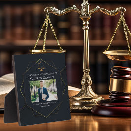 シック・ブラック金ゴールドロースクール卒業写真 フォトプラーク