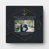 シック・ブラック金ゴールドロースクール卒業写真 フォトプラーク (正面)