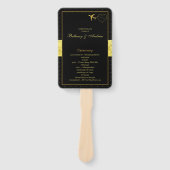 シック・ブラック金ゴールド結婚ハート式プログラム ハンドファン (正面)