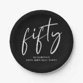 シック・ブラック50thバースデーパーティー ペーパープレート (正面)