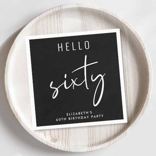 シック・ブラック60thバースデーパーティー スタンダードカクテルナプキン