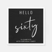 シック・ブラック60thバースデーパーティー スタンダードカクテルナプキン (正面)