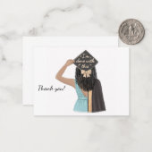 シック・ブラック・ウーマン・カレッジ卒業カード ノートカード (正面/裏面インサイチュ)