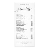 シック・ブラック・タイポグラフィ・ビジネス・サービス価格表 ラックカード (正面)