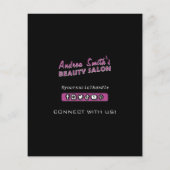 シック ブラック ピンク モダン サロン サービス 料金 メニュー (裏面)