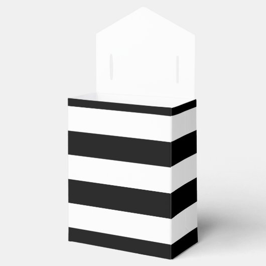 シック・ブラック&ホワイトストライプズストライプのバースデーパーティー フェイバーボックス (オープン)