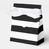 シック・ブラック&ホワイトストライプズストライプのバースデーパーティー フェイバーボックス (正面サイド)