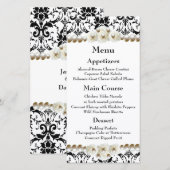 シック・ブラック&ホワイト・ダマスクパール結婚ズ (正面/裏面)