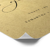 シック、ブラック、金ゴールド、カードとギフト結婚のサイン ポスター (角)