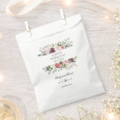 シック・ブルゴーニュ赤面アイボリー結婚フローラサンキュー フェイバーバッグ (クリップ留めされた状態)