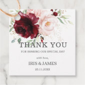 シック・ブルゴーニュ赤面フローラ結婚ズサンキュー フェイバータグ (正面)