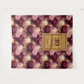 シック・ブルゴーニュ赤面金ゴールドボホ30thバースデーバナー タペストリー (正面(横))