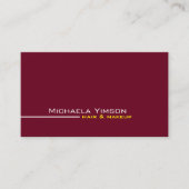 シック・ブルゴーニュ&ホワイトシンプルプロフェッショナル 名刺 (正面)