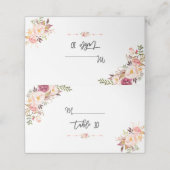 シック・ブルゴーニュ・レッド・マルサラフローラテーブル番号 プレイスカード (外部開封)