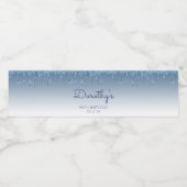 シック・ブルーグリッタードリップ90thバースデーパーティー ペットボトルラベル (シングルラベル)