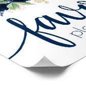 シック ブルーム | ネイビーとブラッシュ フラワーフェイバーズ ポスター (角)