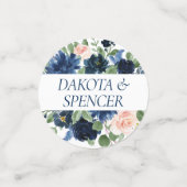 シック ブルーム | ネイビーブルーとフラッシュピンクの花 コンフェッティ (スモール正面)