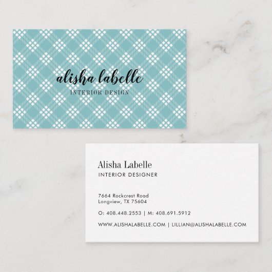 シック&ブルーモダンプ淡い色のライド 名刺 (正面/裏面)