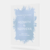 シック・ブルー・スプラッシュ結婚ズ・ウェルカム アクリルサイン (傾斜)