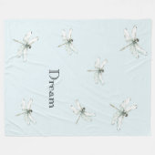 シック・ブルー・ドラゴンフライ フリースブランケット (正面(横))