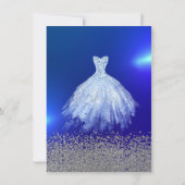 シック・ブルー・ドレス、ダイアモンズブルー・スウィート16 招待状 (裏面)