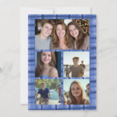 シック・プレイドカスタムハヌカーHANUKKAH 9フォトコラージブルー シーズンカード (裏面)