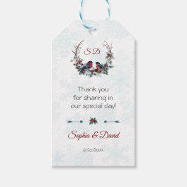 シック・ベリーズブルフィンチ冬リース結婚ズ ギフトタグ