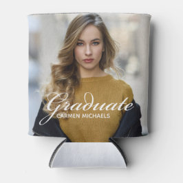 シック・ホワイト・スクリプト・オーバーレイ大学院写真パーティー 缶クーラー